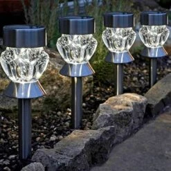 Crystal Stainless Steel Light - 4 Pack -Garden Plant Shop 160612 3