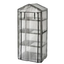 Wooden Greenhouse Nursery & PE Cover - Grey Wash