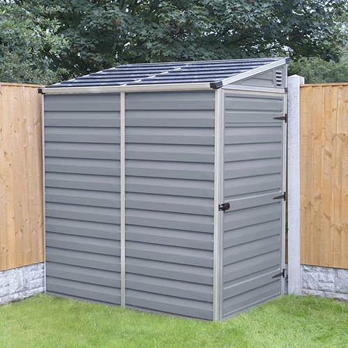 Palram 4x6 Skylight Grey Pent Shed 1 Palram 4x6 Skylight Grey Pent Shed