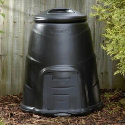 Black Compost Bin With Base Plate - 220 Litre