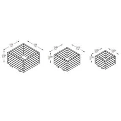 Kendal Square Planter - Set Of 3 5 Kendal Square Planter - Set Of 3 -Garden Plant Shop 161360 2