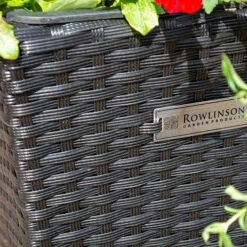 Square Rattan Planter In Black Weave-Pack Of 2 -Garden Plant Shop 161442 2