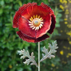 Red Poppy Steel Sculpture